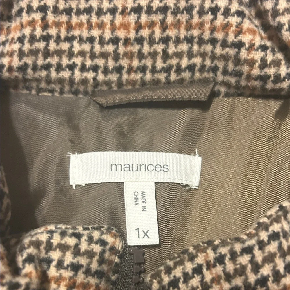 Maurices Brown Houndstooth Women's Vest - Picture 2 of 4